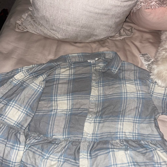 Baby blue american eagle oversized flannel - Picture 2 of 4